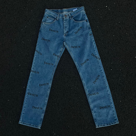 Dest/n Scattered Logo Jeans (Dark blue)